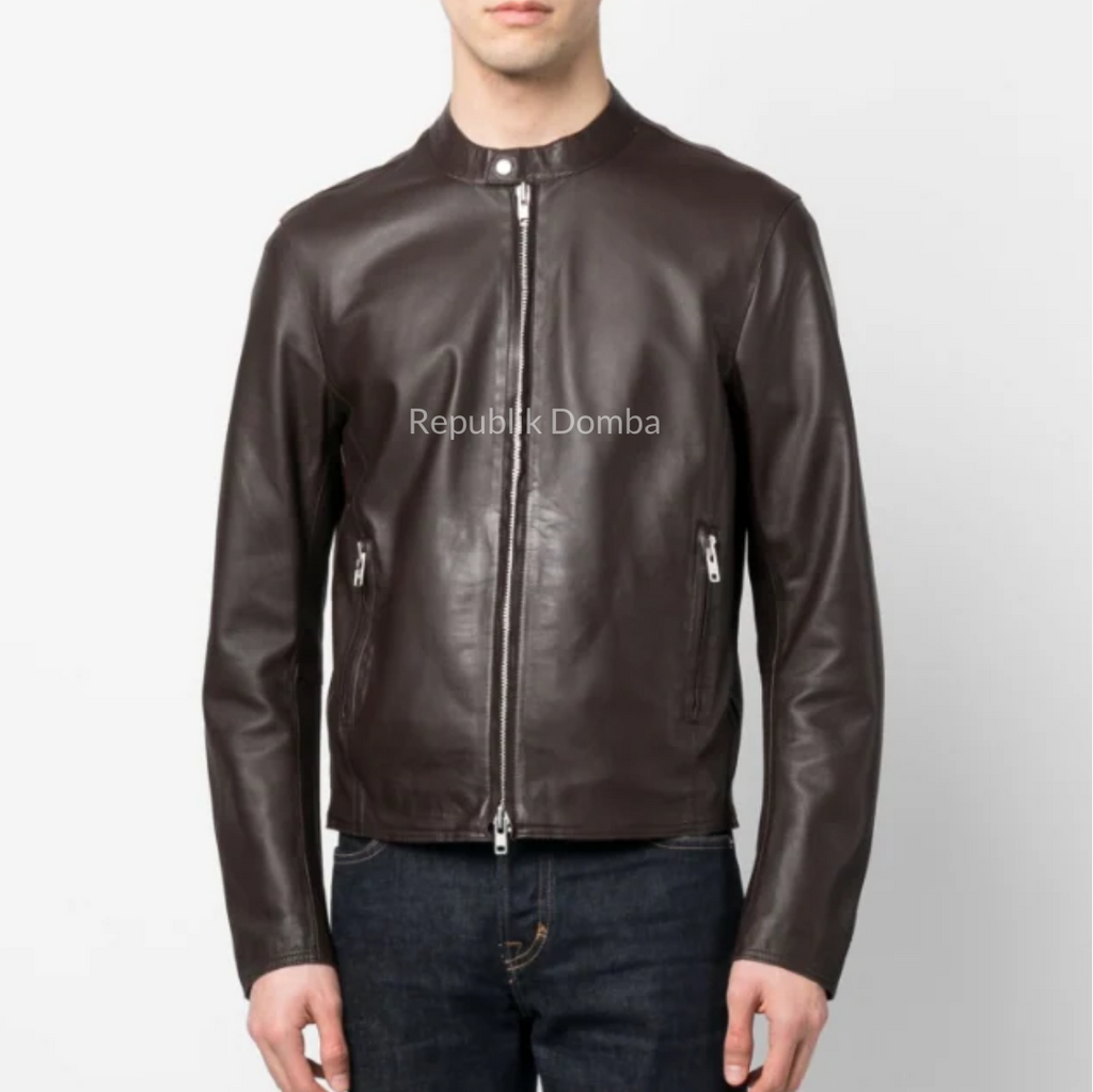 Jaket Kulit Domba Pria Casual Premium | PC 433 - Tampak Samping