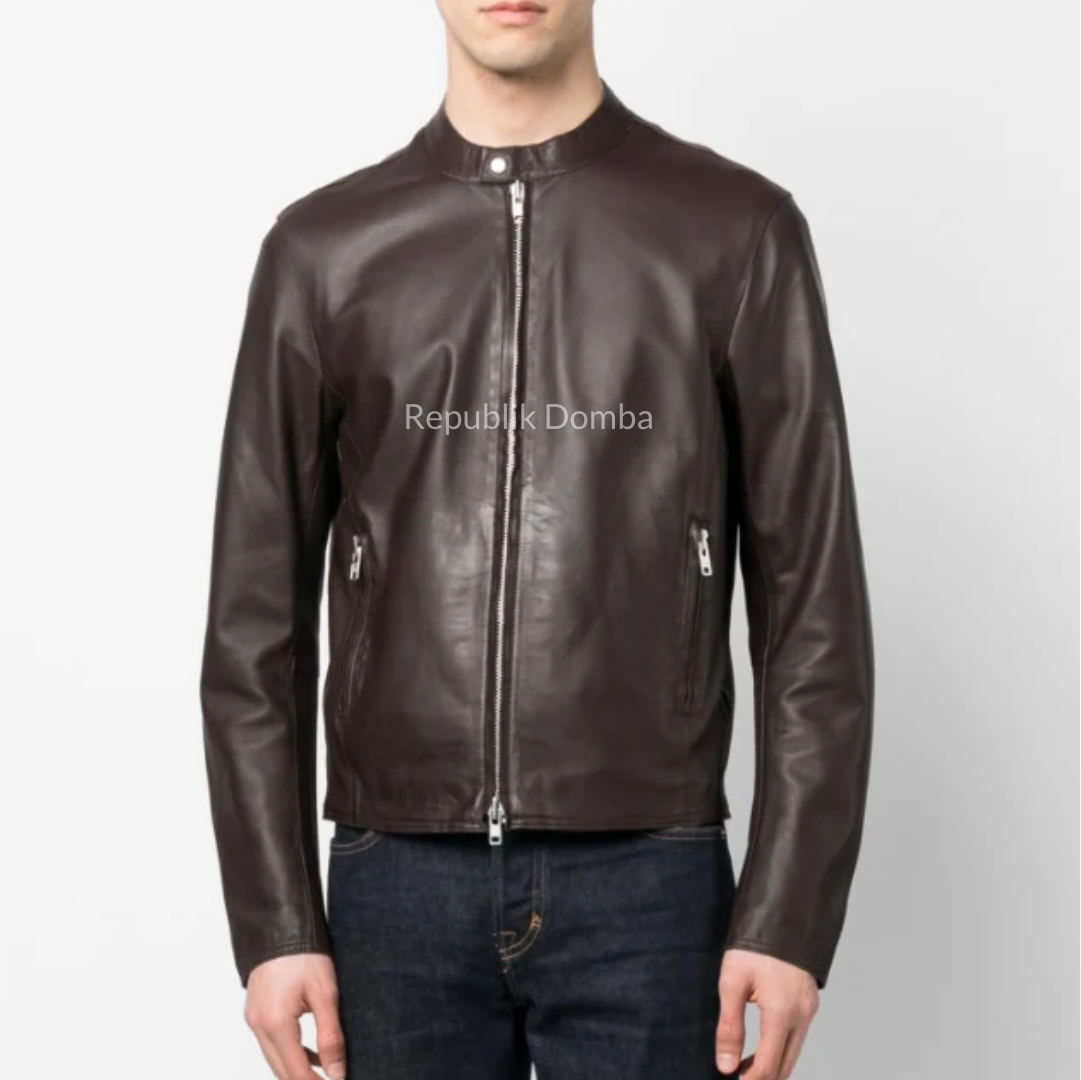 Jaket Kulit Domba Pria Casual Premium | PC 433 - Tampak Samping