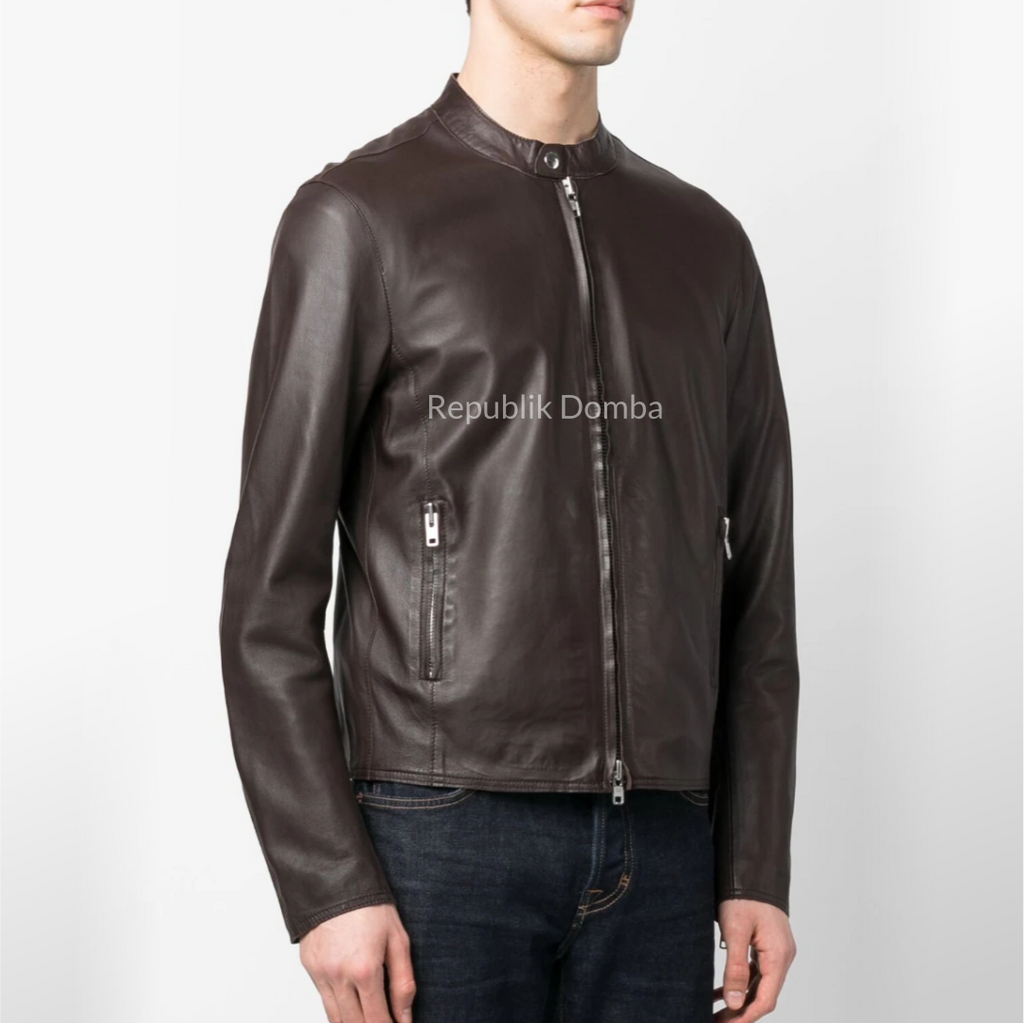 Jaket Kulit Domba Pria Casual Premium | PC 433 - Tampak Belakang