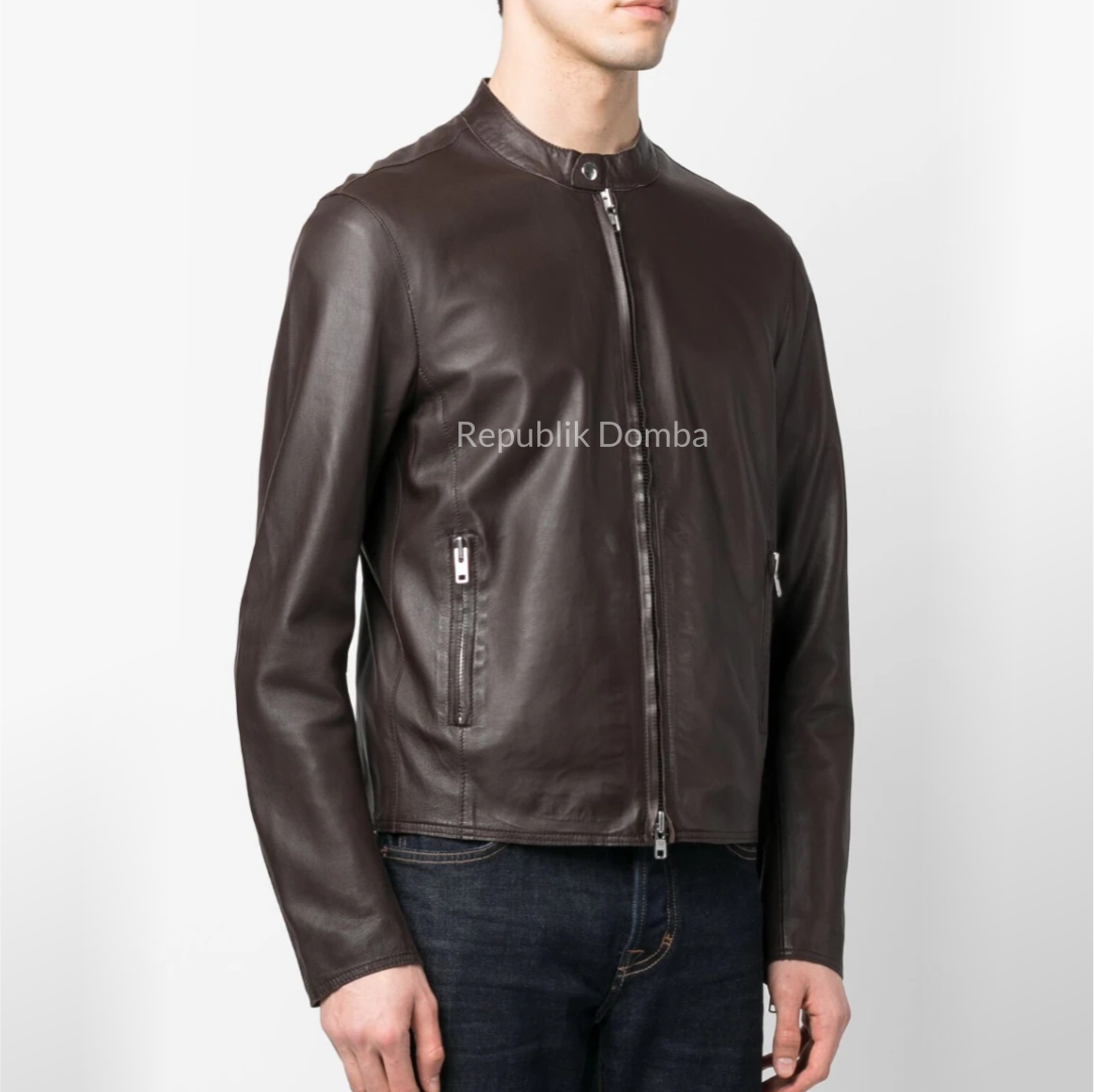Jaket Kulit Domba Pria Casual Premium | PC 433 - Tampak Belakang
