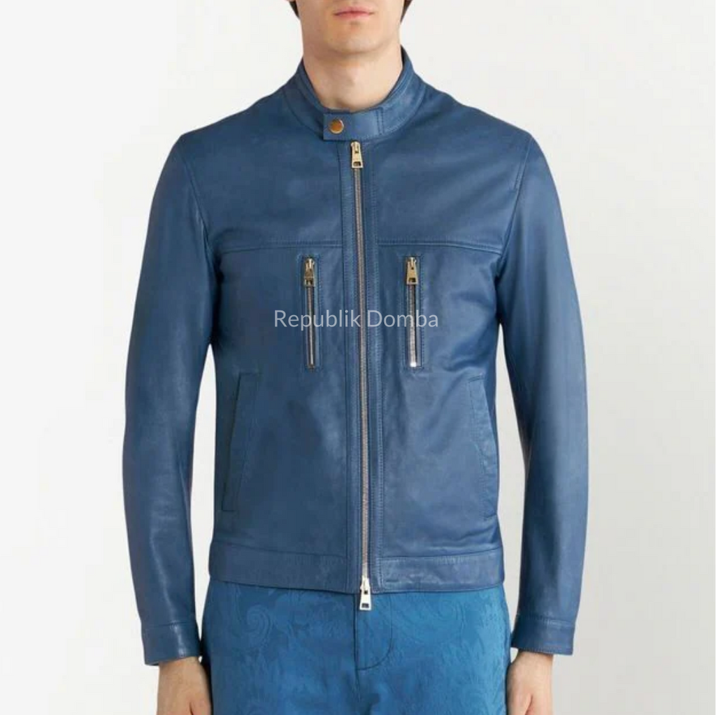 Jaket Kulit Domba Pria Casual Premium | PC 438 - Tampak Samping