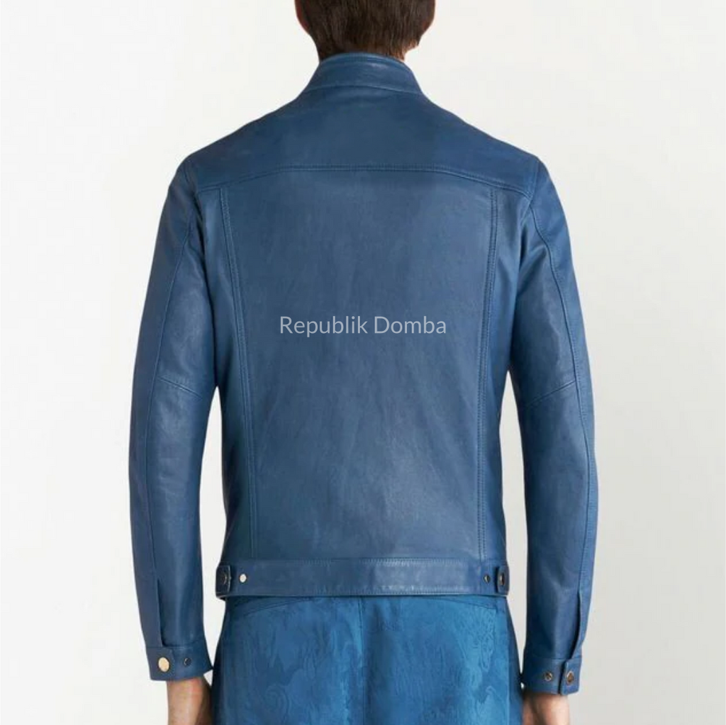 Jaket Kulit Domba Pria Casual Premium | PC 438 - Detail Bahan Kulit Domba