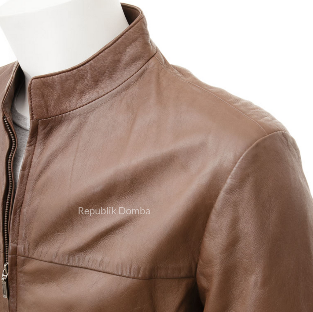 Jaket Kulit Domba Pria Casual Premium | PC 449 - Tampak Samping
