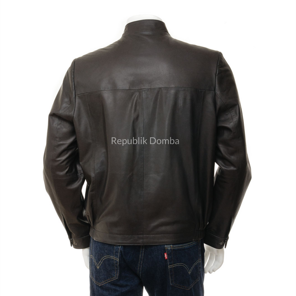 Jaket Kulit Domba Pria Casual Premium | PC 451 - Detail Bahan Kulit Domba