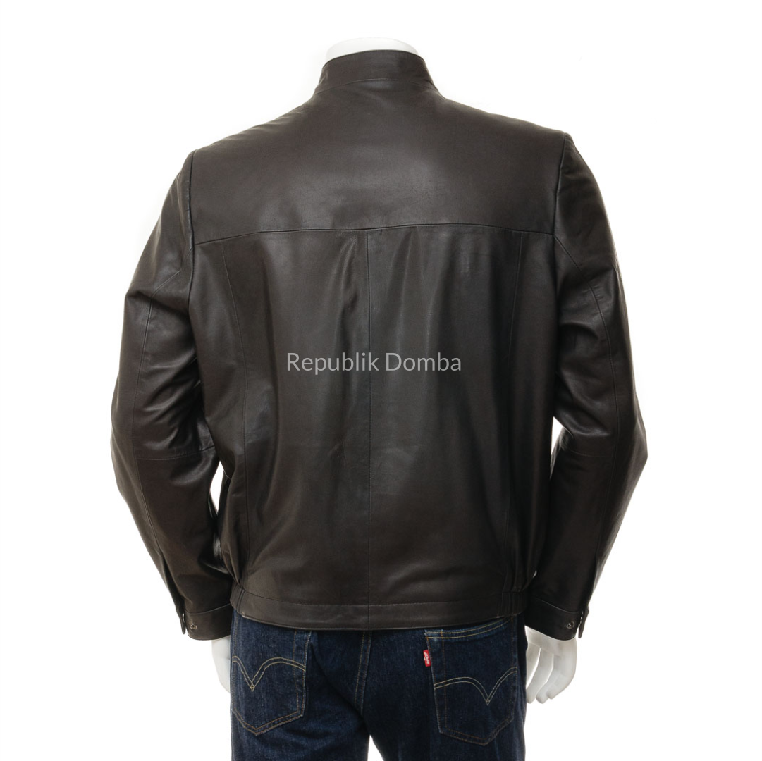 Jaket Kulit Domba Pria Casual Premium | PC 451 - Detail Bahan Kulit Domba