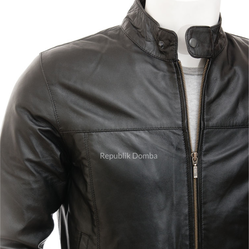 Jaket Kulit Domba Pria Casual Premium | PC 453 - Tampak Samping