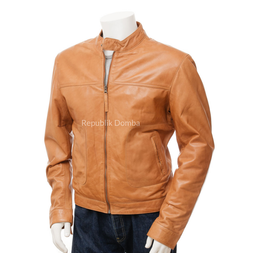 Jaket Kulit Domba Pria Casual Premium | PC 455 - Tampak Depan