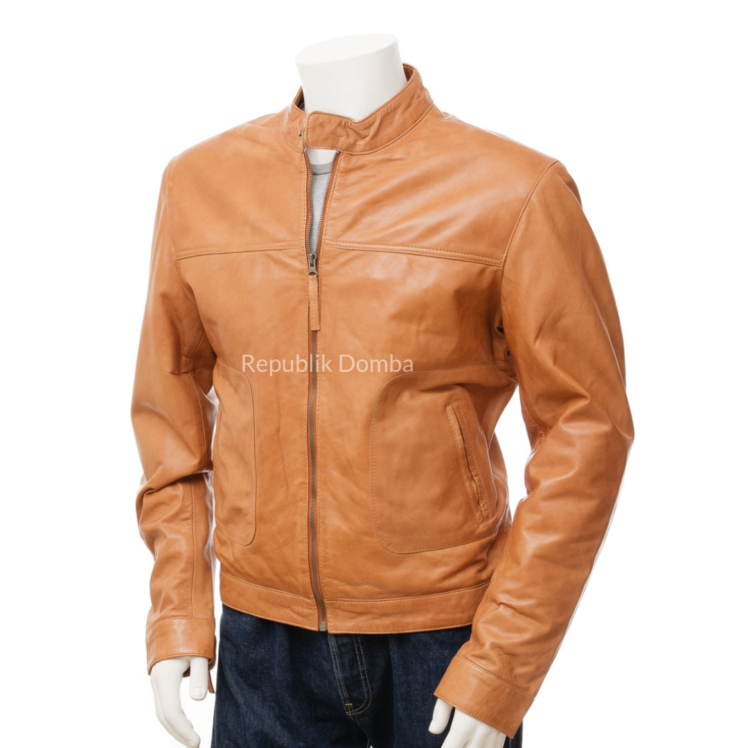 Jaket Kulit Domba Pria Casual Premium | PC 455 - Tampak Depan