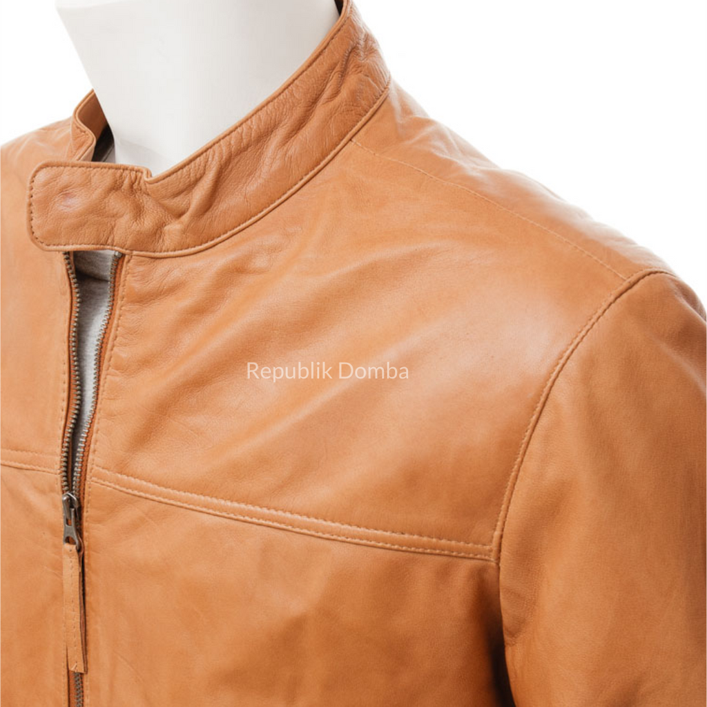Jaket Kulit Domba Pria Casual Premium | PC 455 - Tampak Samping