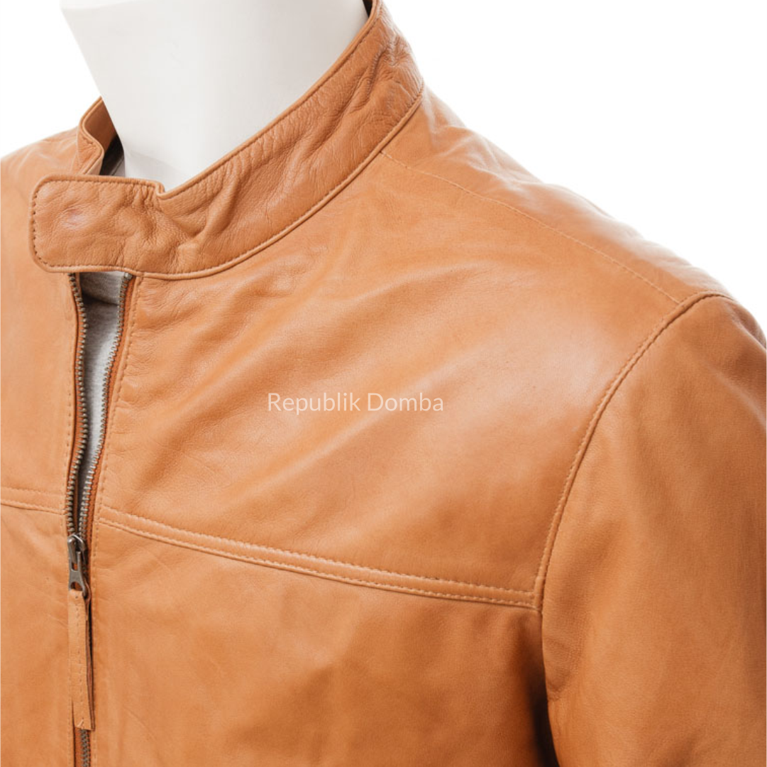 Jaket Kulit Domba Pria Casual Premium | PC 455 - Tampak Samping