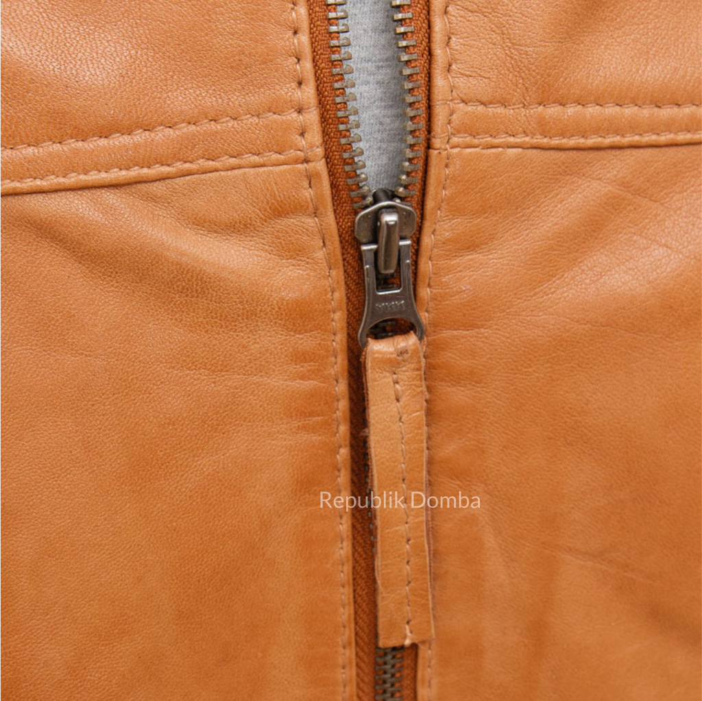 Jaket Kulit Domba Pria Casual Premium | PC 455 - Tampak Belakang