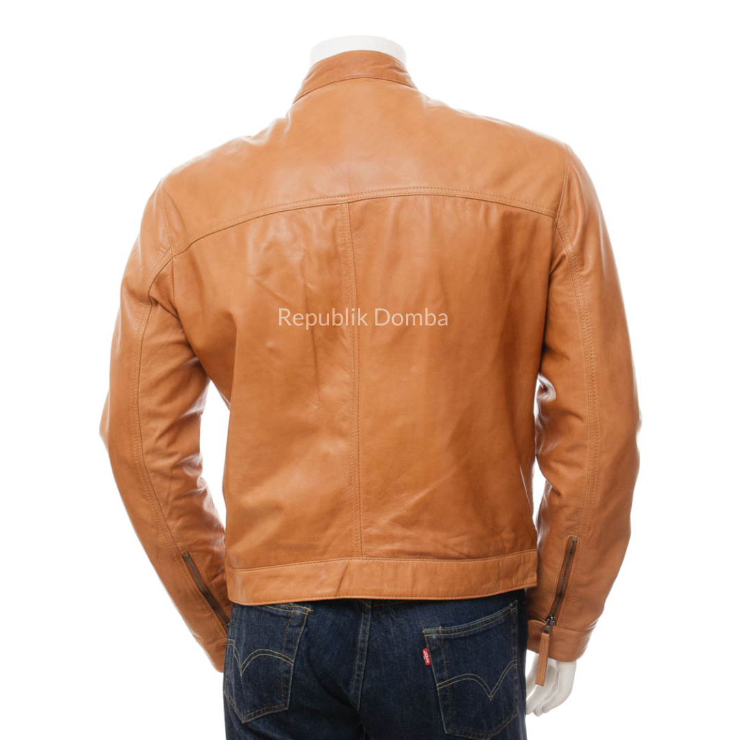 Jaket Kulit Domba Pria Casual Premium | PC 455 - Detail Hardware dan Jahitan