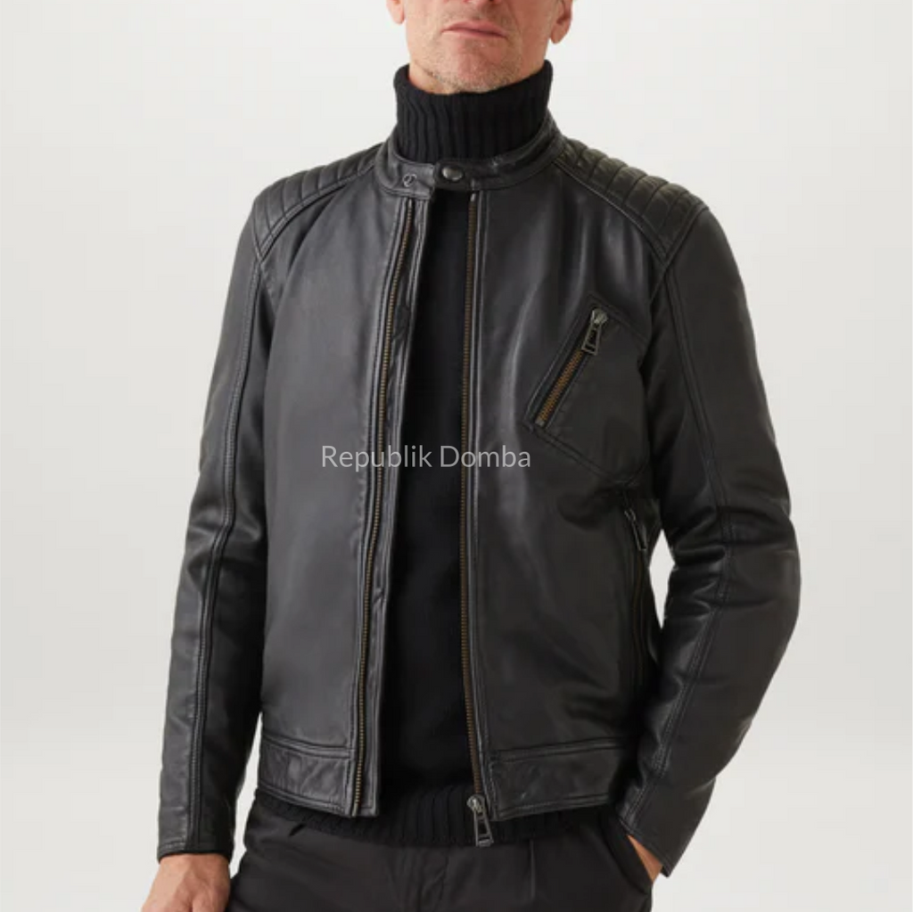 Jaket Kulit Domba Pria Casual Premium | PC 459 - Tampak Belakang