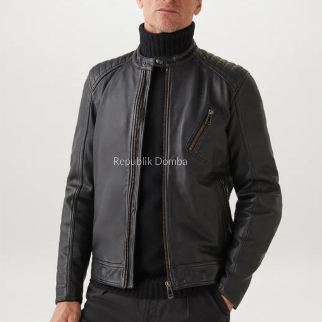Jaket Kulit Domba Pria Casual Premium | PC 459 - Tampak Belakang