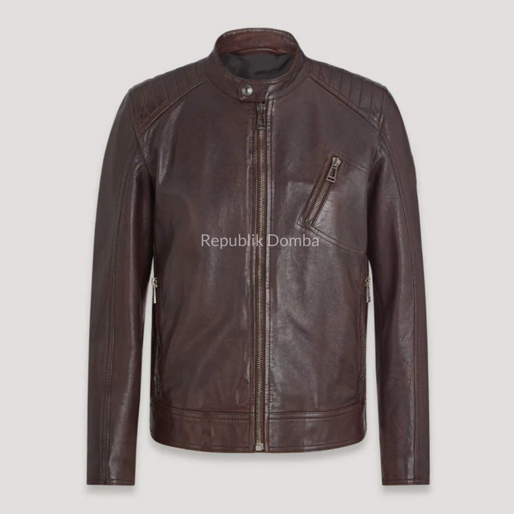 Jaket Kulit Domba Pria Casual Premium | PC 460 - Tampak Depan