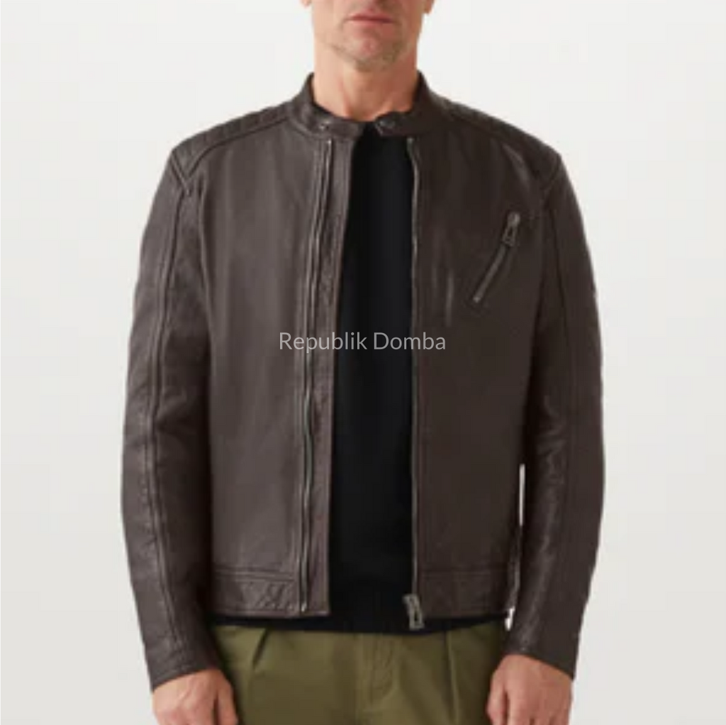 Jaket Kulit Domba Pria Casual Premium | PC 460 - Tampak Belakang