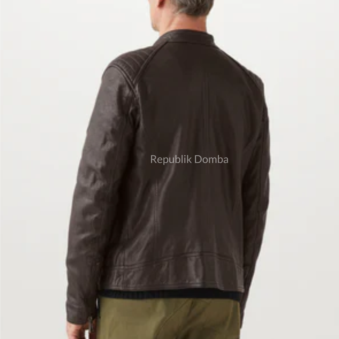 Jaket Kulit Domba Pria Casual Premium | PC 460 - Detail Bahan Kulit Domba