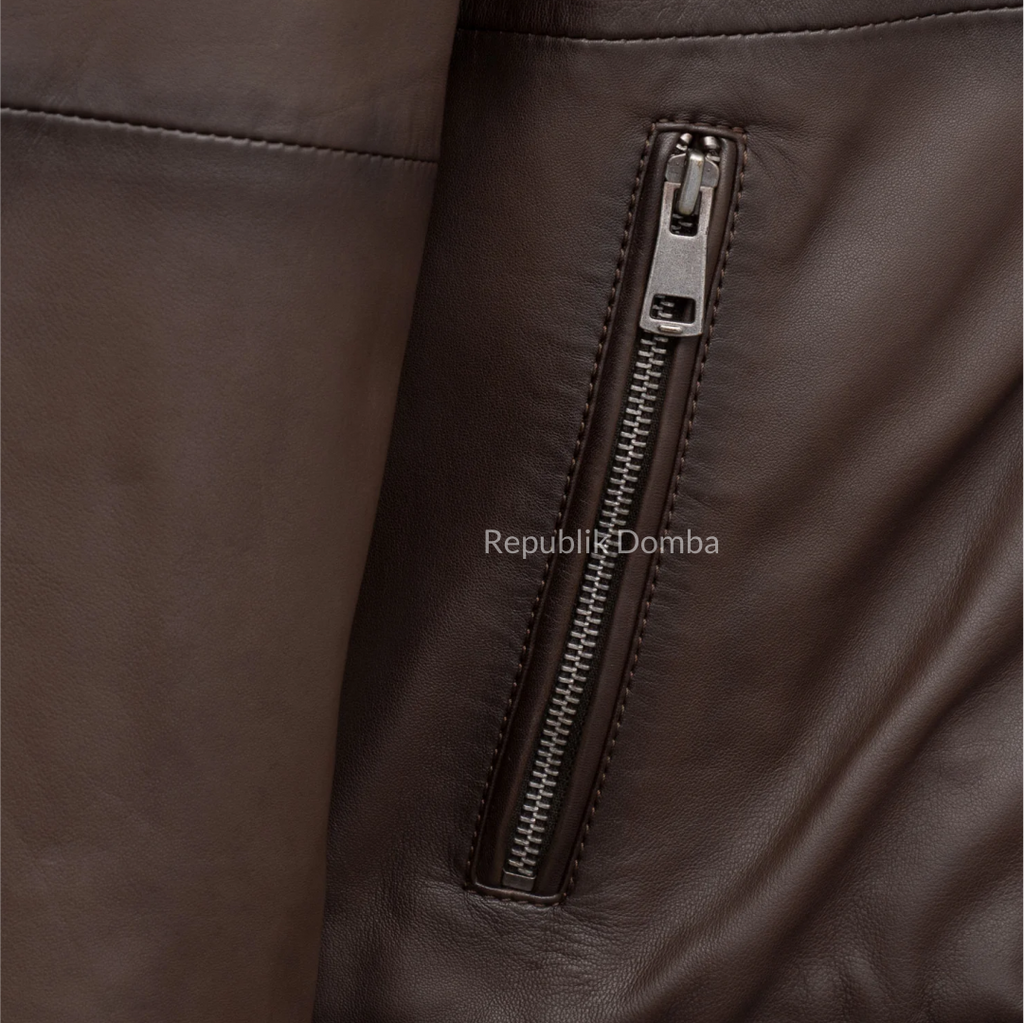 Jaket Kulit Domba Pria Casual Premium | PC 463 - Tampak Samping