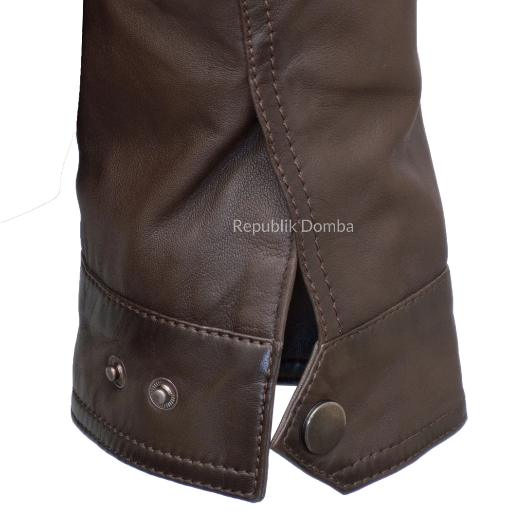 Jaket Kulit Domba Pria Casual Premium | PC 463 - Tampak Belakang