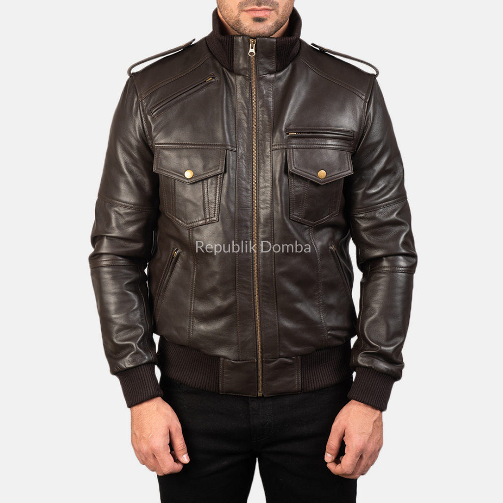 Jaket Kulit Pria Bomber - PCB 108
