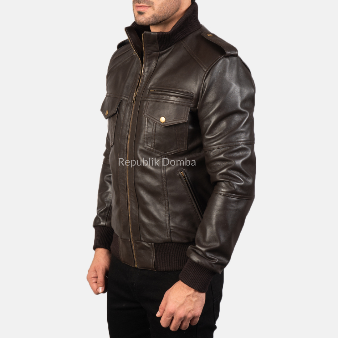 Jaket Kulit Pria Bomber - PCB 108