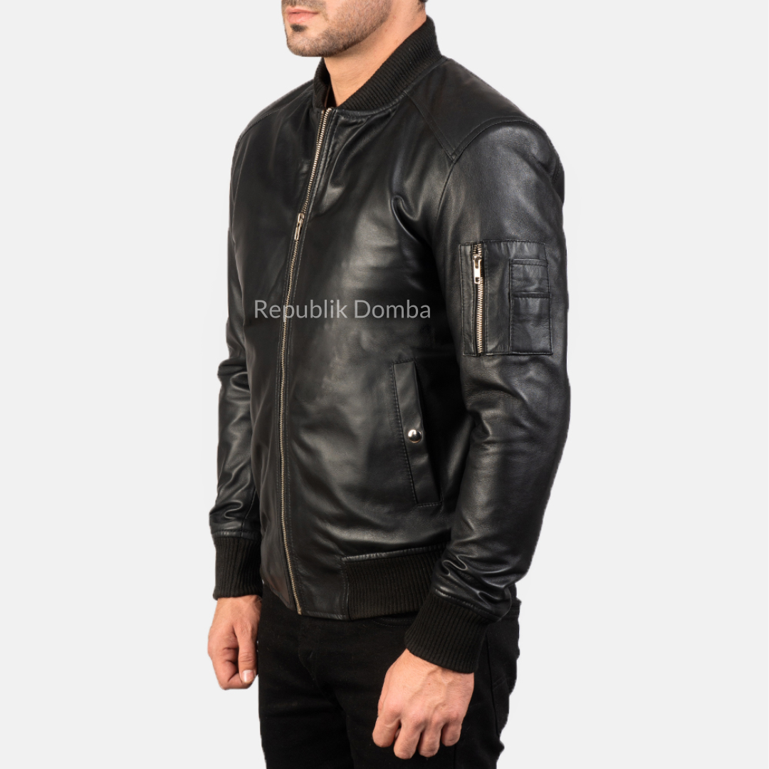 Jaket Kulit Pria Bomber - PCB 110