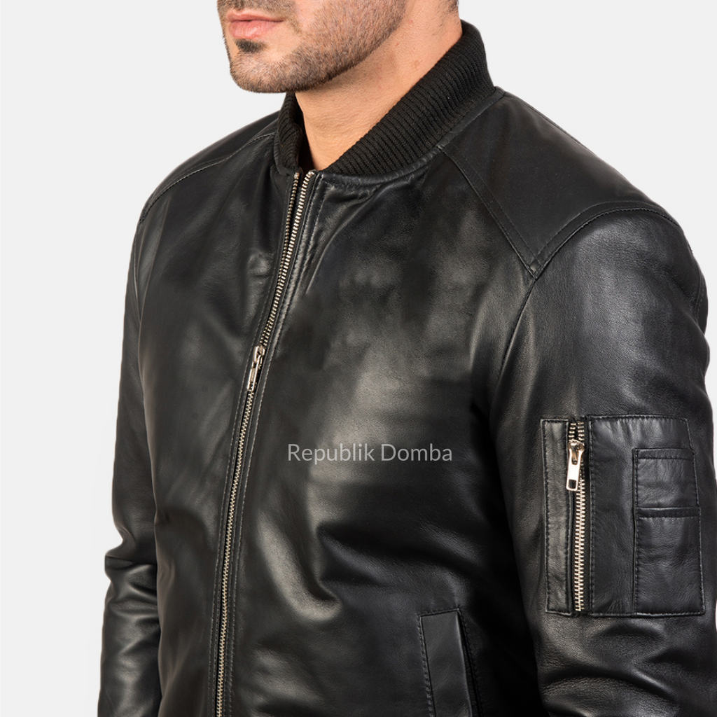 Jaket Kulit Pria Bomber - PCB 110