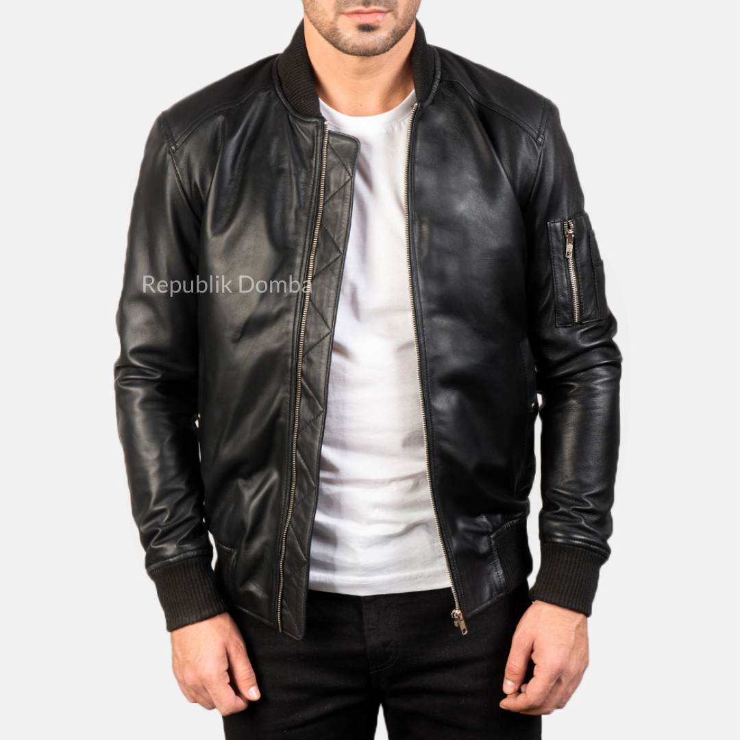 Jaket Kulit Pria Bomber - PCB 110