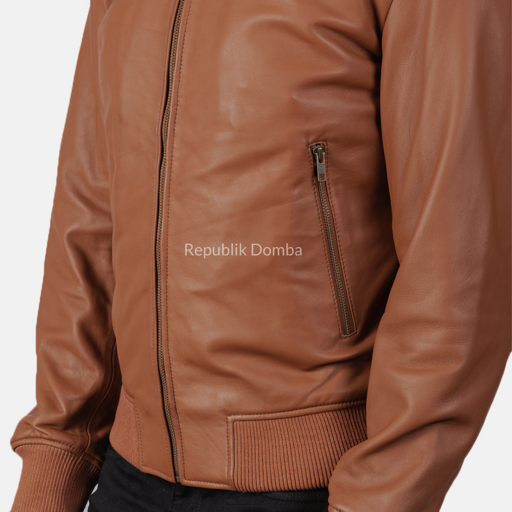 Jaket Kulit Pria Bomber - PCB 117