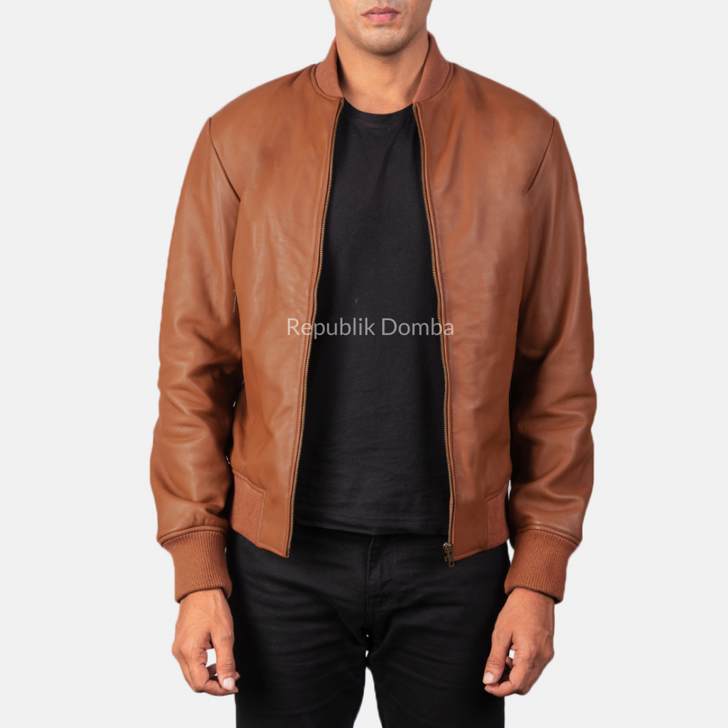 Jaket Kulit Pria Bomber - PCB 117
