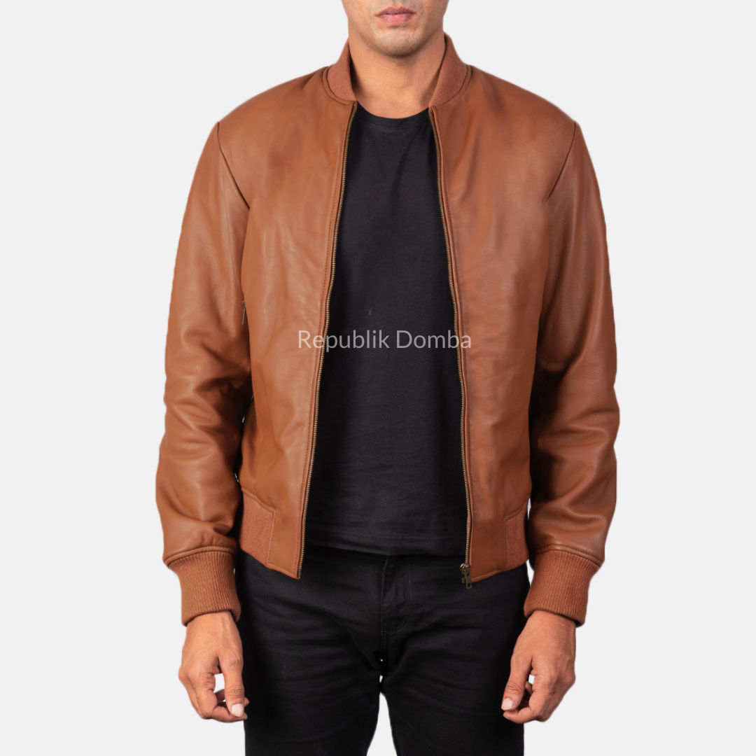 Jaket Kulit Pria Bomber - PCB 117