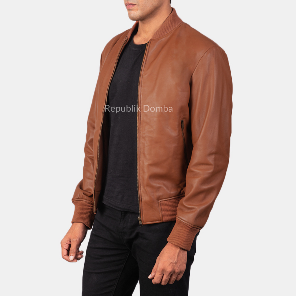 Jaket Kulit Pria Bomber - PCB 117