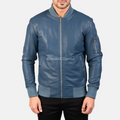Jaket Kulit Domba Pria Bomber Premium | PCB 118 - Tampak Depan