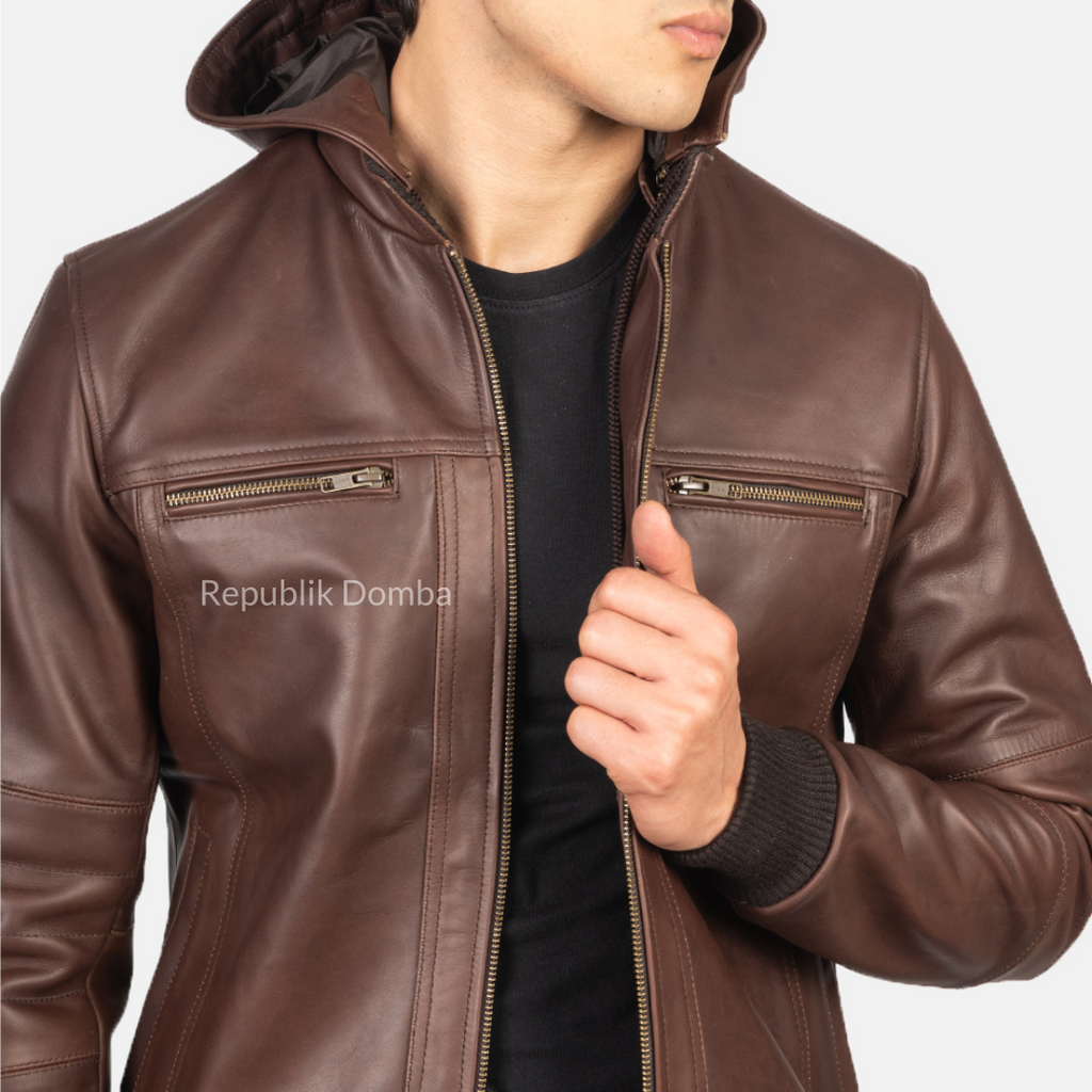 Jaket Kulit Pria Bomber - PCB 401