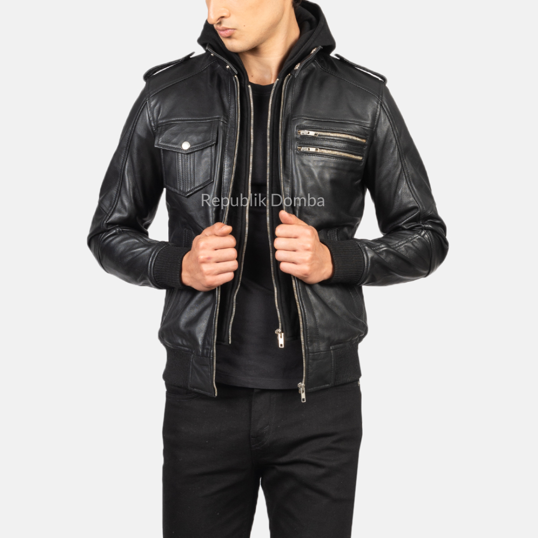 Jaket Kulit Pria Bomber - PCB 402