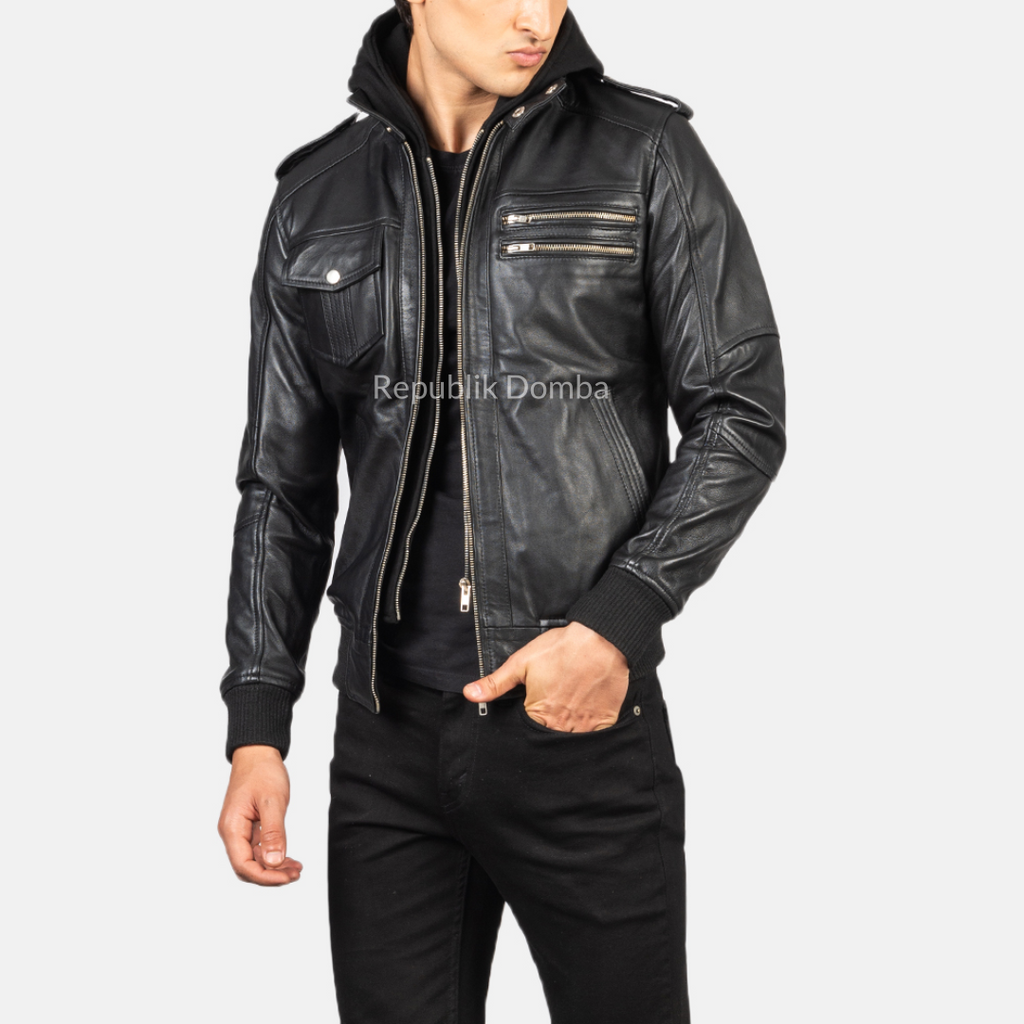 Jaket Kulit Pria Bomber - PCB 402