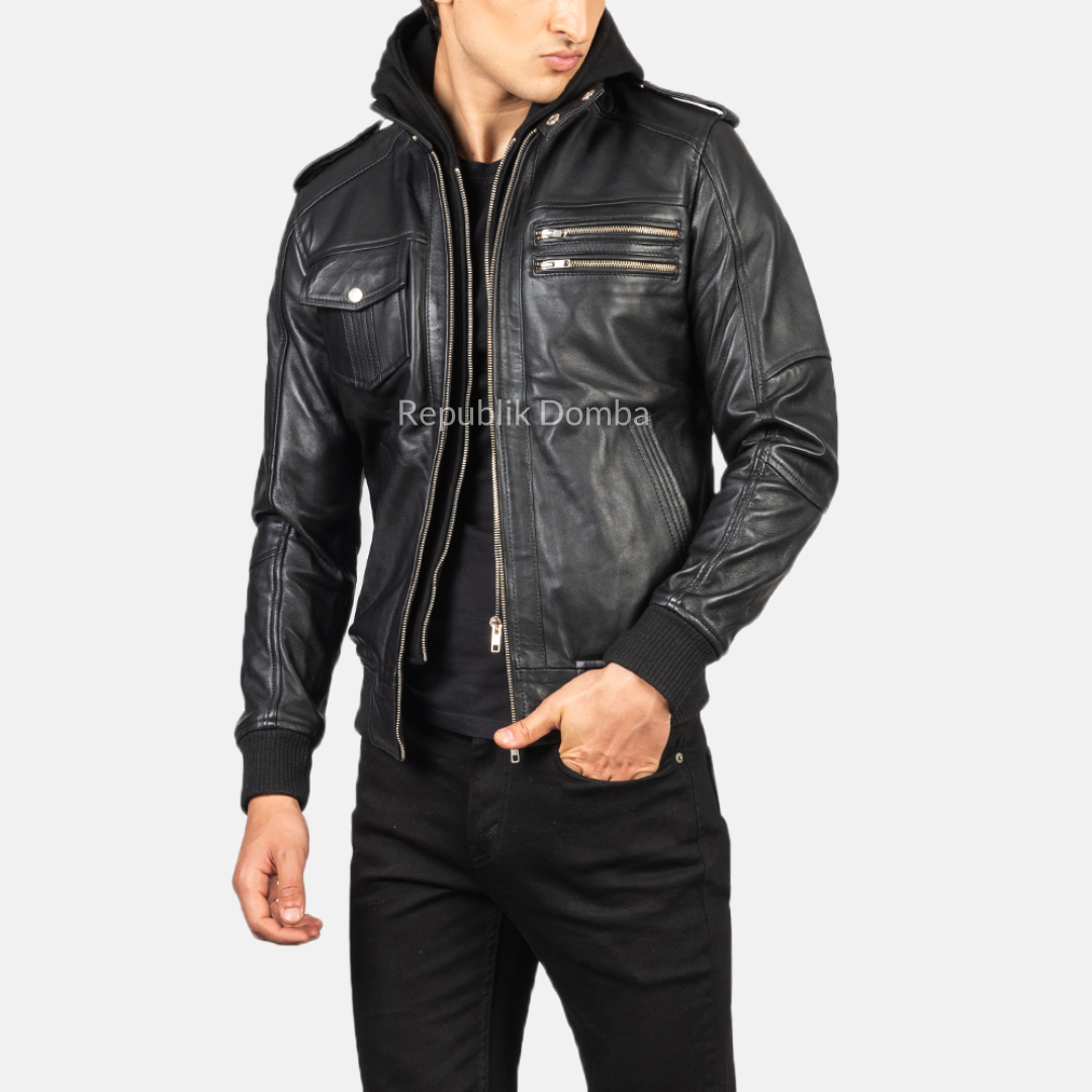 Jaket Kulit Pria Bomber - PCB 402