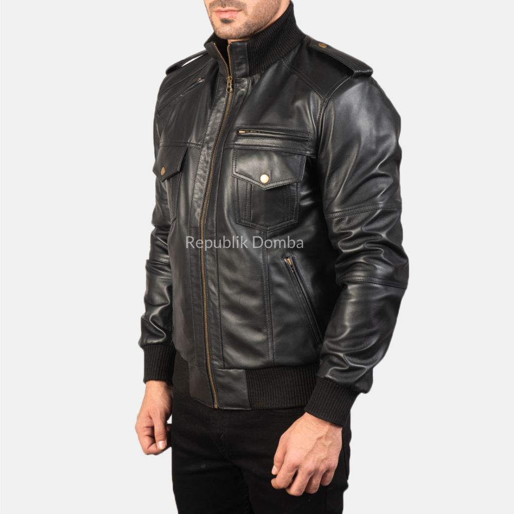 Jaket Kulit Pria Bomber - PCB 404