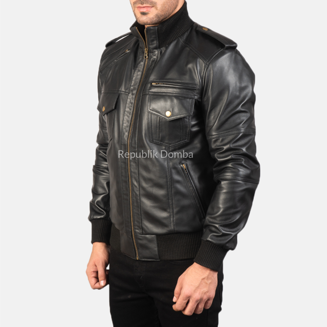 Jaket Kulit Pria Bomber - PCB 404