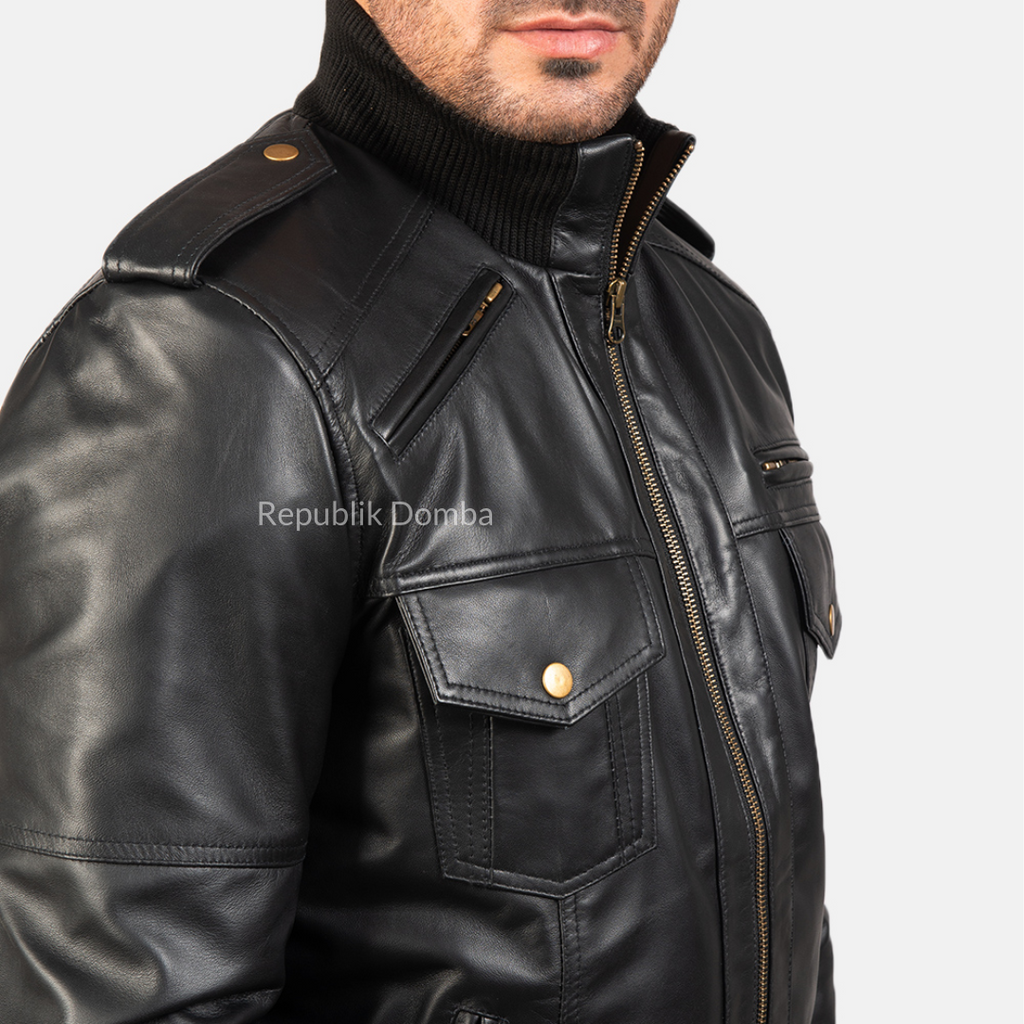 Jaket Kulit Pria Bomber - PCB 404