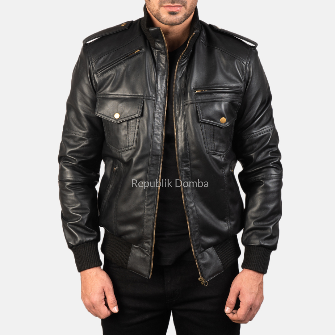 Jaket Kulit Pria Bomber - PCB 404
