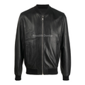 Jaket Kulit Domba Pria Bomber Premium | PCB 432 - Tampak Depan