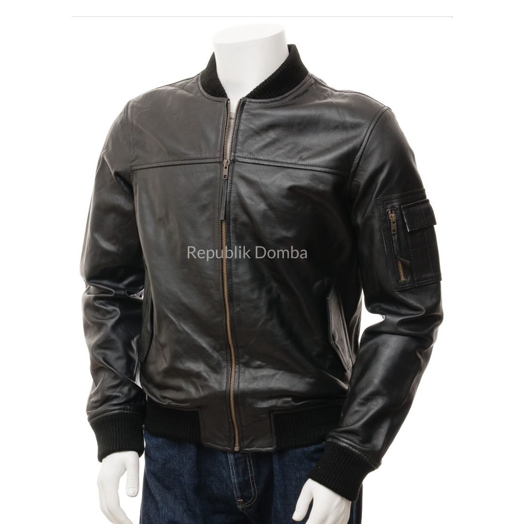Jaket Kulit Pria Bomber - PCB 466