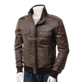 Jaket Kulit Domba Pria Bomber Premium | PCB 469 - Tampak Depan