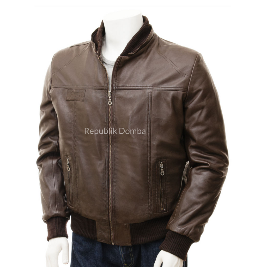 Jaket Kulit Pria Bomber - PCB 470