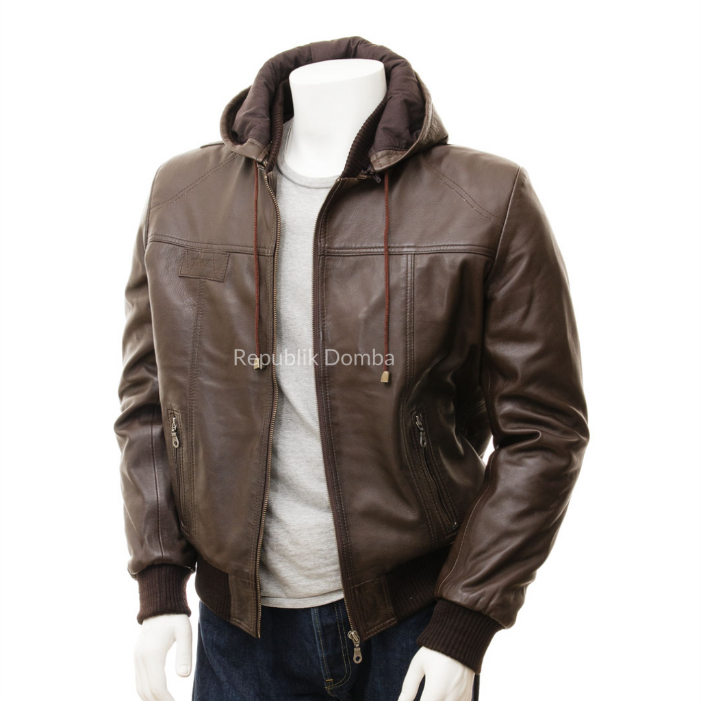 Jaket Kulit Pria Bomber - PCB 470