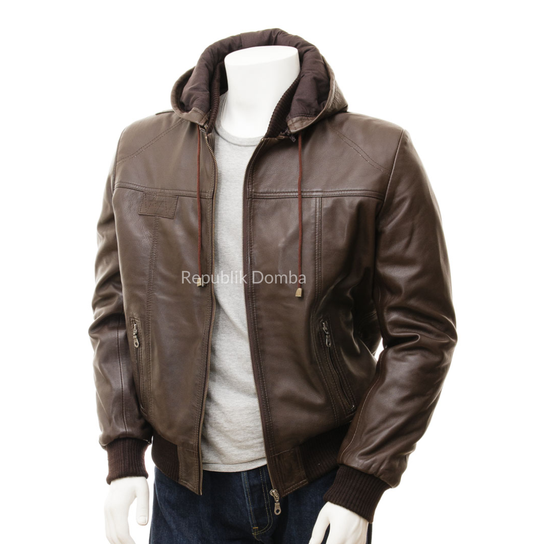 Jaket Kulit Pria Bomber - PCB 470