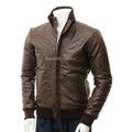 Jaket Kulit Domba Pria Bomber Premium | PCB 471 - Tampak Depan