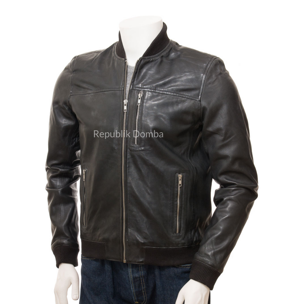 Jaket Kulit Pria Bomber - PCB 474