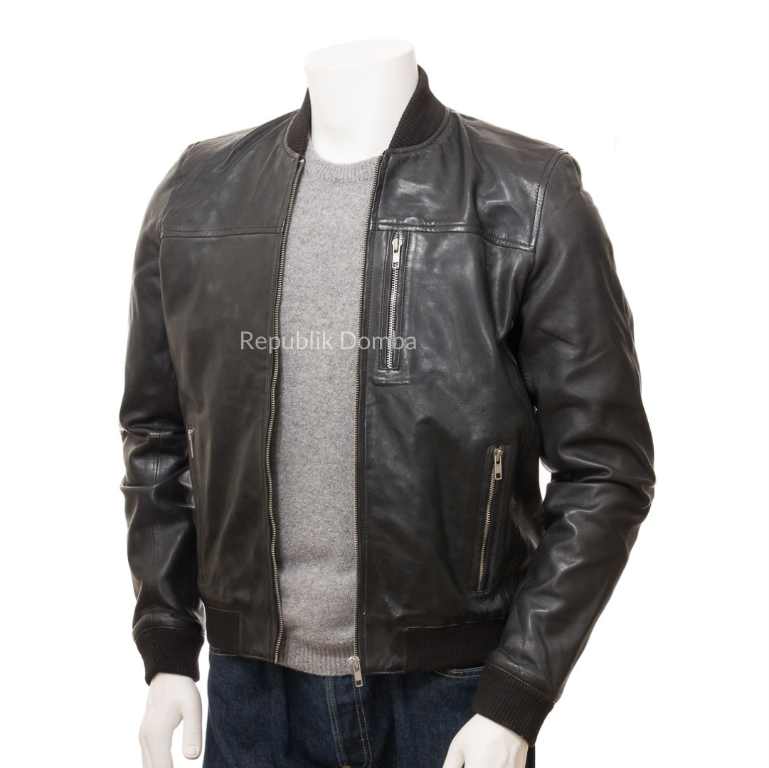 Jaket Kulit Pria Bomber - PCB 474